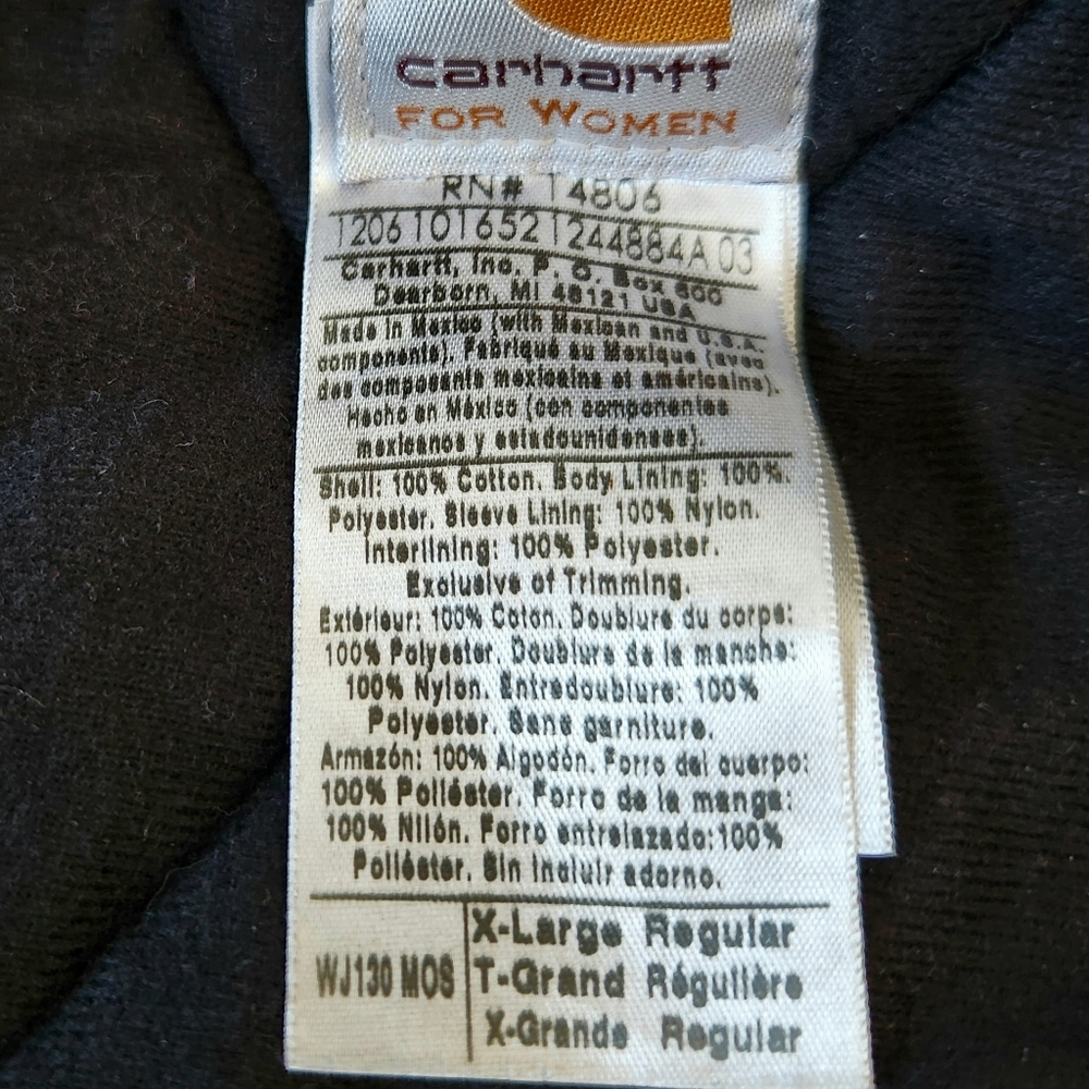 Carhartt Y2K "Sandstone Active Jacket" Bomber Coat Moss Green | Women's Size XL - Picture 6 of 8